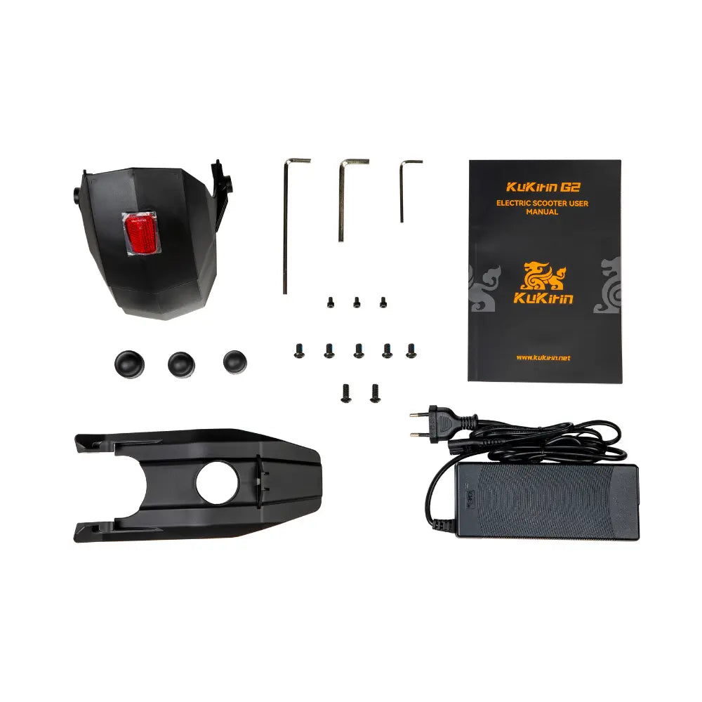 2026 New Kukirin G2 electric scooter accessories kit including charger, tools, user manual and spare parts