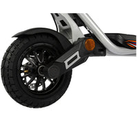 KuKirin A1 scooter front wheel with 10-inch vacuum tire, disc brake, and side reflector for safety