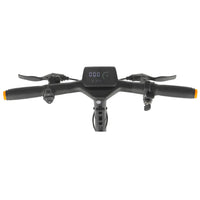 KuKirin A1 electric scooter handlebar with smart LED display, showing speed, battery level, and mileage at a glance