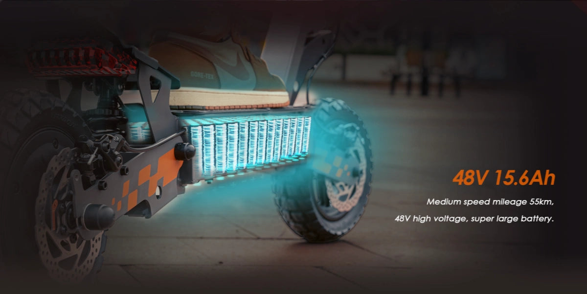 KuKirin G2 electric scooter 48V 15.6Ah large-capacity battery, medium speed mileage up to 55km, high-voltage power performance.