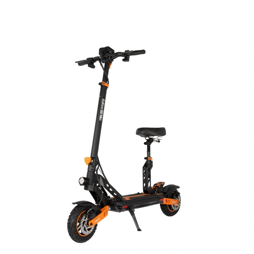 KuKirin G2 Max featuring detachable cushioned seat and adjustable height handlebar for customizable riding comfort